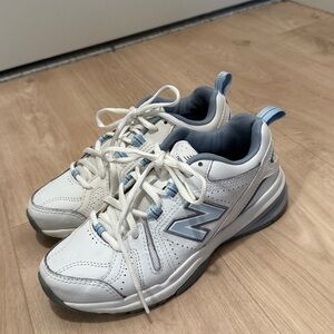 New Balance Light Blue and White Sneakers